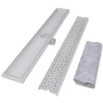 vidaXL Drain de douche linéaire 2 Pièces 930 x 140 mm Acier inoxydable