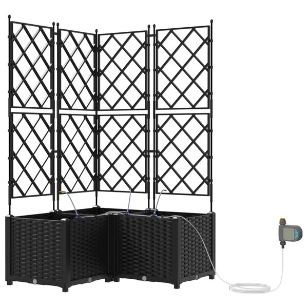 Jardinières vidaXL avec système d'irrigation 3 Pièces Noir