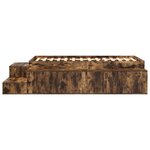 vidaXL Cadre de lit avec rangement Chêne fumé 90 cm Bois d'ingénierie