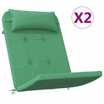 vidaXL Coussins de chaise Uni 2 Pièces Vert 58 x 77 x 4 5 cm Tissu Oxford