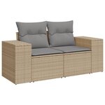 vidaXL Salon de jardin avec coussins 9 Pièces beige résine tressée