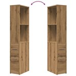 vidaXL Armoire de salle de bain étroite avec roulettes chêne artisanal