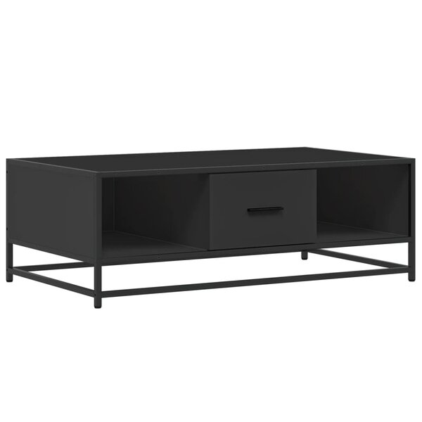 vidaXL Table basse noir 100x57x35 cm bois d'ingénierie et métal