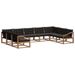 vidaXL Ensemble de canapés d'extérieur 9 pc Naturel et Noir