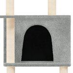 vidaXL Arbre à chat avec griffoirs en sisal Gris clair 166 cm