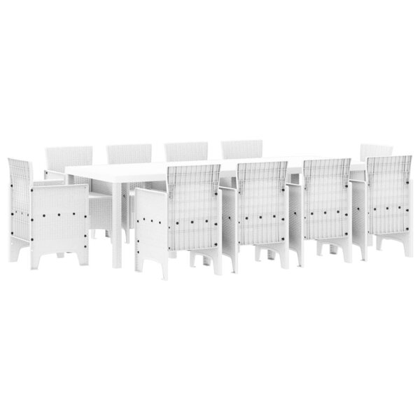 vidaXL Ensemble de salle à manger pour jardin 11 Pièces Blanc
