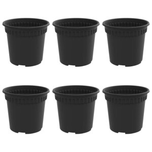 vidaXL Pot à fleurs rond 6 Pièces Noir Ø 15 x 12 cm Plastique