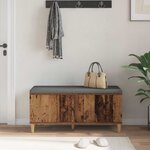 vidaXL Banc d'entrée avec coussin Bois ancien 100 x 38 x 46 cm