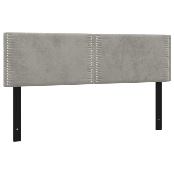 vidaXL Têtes de lit 2 Pièces gris clair 72x5x78/88 cm velours