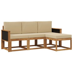 vidaXL Ensemble de canapés d'extérieur 4 pc Naturel