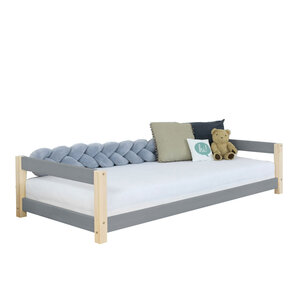 Lit enfant KIDDY 120 x 190 gris et naturel