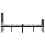 vidaXL Cadre de lit en métal sans matelas chêne fumé 120x190 cm