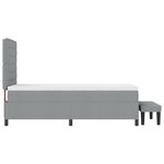 vidaXL Lit Box Spring avec Matelas & Banc Gris Clair 100x200 cm Tissu
