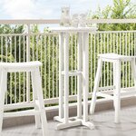 vidaXL Table de Bar Blanche 55x55x107 cm HDPE