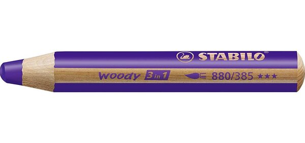 Crayon WOODY 3 en 1 Extra large violet foncé STABILO