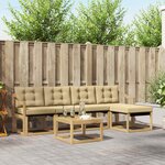 vidaXL Ensemble de canapés d'extérieur 6 pc Blanc et Beige