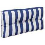 vidaXL Coussin de palette rayures bleues et blanches 70x40x12 cm tissu