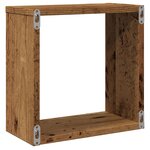vidaXL Étagères cube murales 2 Pièces vieux bois 30x15x30 cm