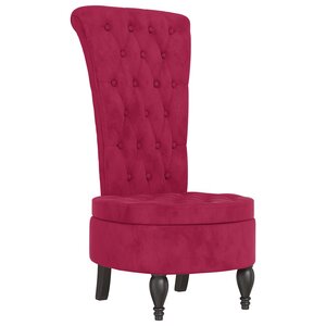 vidaXL Chaise à dossier haut rouge bordeaux conception de bouton