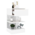 vidaXL Table de chevet Blanc brillant 40x35x65 cm Bois d’ingénierie