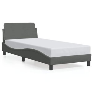 vidaXL Cadre de lit Dover gris foncé 80x200 cm tissu