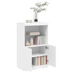 vidaXL Buffet avec lumières LED blanc 60 5x37x100 cm