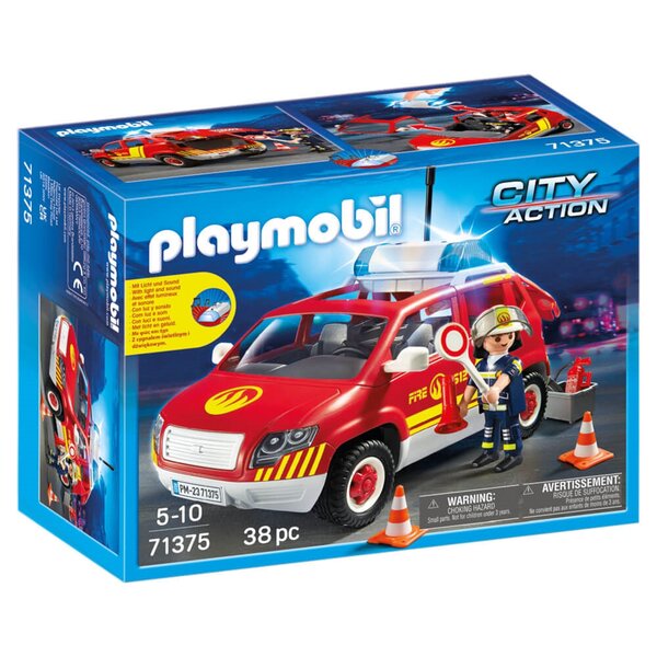 PLAYMOBIL 71375 - City Action Véhicule de pompiers avec son et lumière