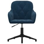 vidaXL Chaise pivotante de bureau Bleu Velours