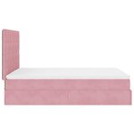 vidaXL Cadre de lit ottoman avec matelas rose 140x190 cm velours