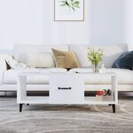 vidaXL Table basse Blanc 102x50x40 cm Bois d'ingénierie