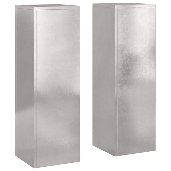 vidaXL Supports pour plantes 2 Pièces Argent 24 x 24 x 75 cm