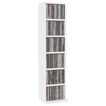 vidaXL Armoire à CD Blanc 21x20x88 cm Bois d'ingénierie