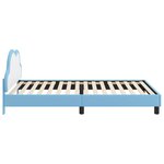 vidaXL Cadre de lit avec tête de lit Bleu 90 x 190 cm PU