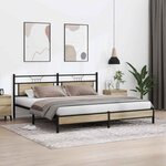 vidaXL Cadre de lit en métal sans matelas chêne sonoma 200x200 cm