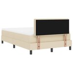 vidaXL Lit à ressorts avec tête de lit Crème 120 x 200 cm tissu