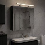 vidaXL Armoire Miroir de Salle de Bain Chêne noir 70 x 14 5 x 70 cm