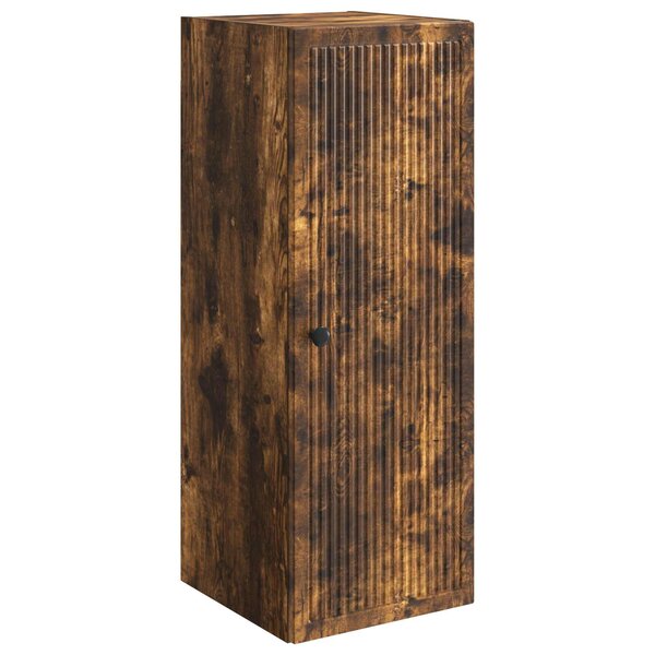 vidaXL Armoire Murale Chêne fumé 33 x 34 5 x 90 cm Bois d'ingénierie