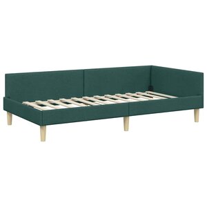vidaXL Cadre de lit d'angle Vert foncé 80 x 200 cm tissu