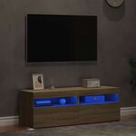 vidaXL Meubles TV avec lumières LED 2 Pièces Chêne sonoma 60x35x40 cm