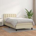 vidaXL Sommier à lattes de lit avec matelas Crème 100x200cm Similicuir