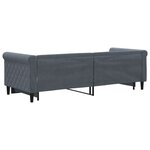 vidaXL Lit de jour avec gigogne sans matelas gris foncé 80x200 cm