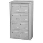 Bloc collectif Leabox  2x4  grade 3  simple face  Extérieur  fixation murale  Gris clair RAL 7035 finition brillante