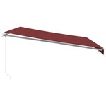 vidaXL Auvent manuel rétractable bordeaux 450x350 cm