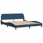 vidaXL Cadre de lit avec tête de lit Dover bleu 180x200cm tissu