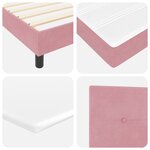 vidaXL Lit à ressorts rose avec matelas 140x190 cm en velours
