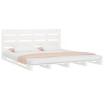 vidaXL Cadre de lit sans matelas blanc 140x190 cm bois de pin massif
