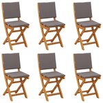vidaXL Chaises de bistrot d'extérieur 6 Pièces Gris foncé 38 x 46 x 85 cm