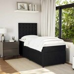 vidaXL Sommier à lattes de lit avec matelas Noir 90x200 cm Velours