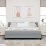 vidaXL Lit boxspring avec matelas Gris clair 180 x 200 cm tissu