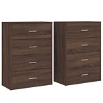 vidaXL Buffets 2 Pièces chêne marron 60x31x84 cm bois d'ingénierie